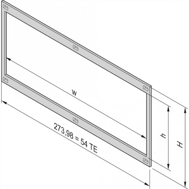 Cadre frontal, non blindé pour montage de tableaux horizontaux, 4 U, 28 HP 