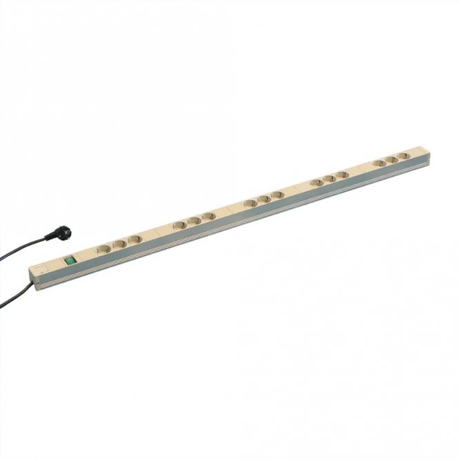 Bâti de prises, 2P+T ALLEMAND, 15 prises, avec interrupteur 