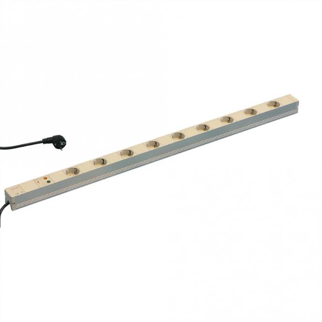 Bâti de prises, 2P+T ALLEMAND, 9 prises, avec protection contre les transitoires 