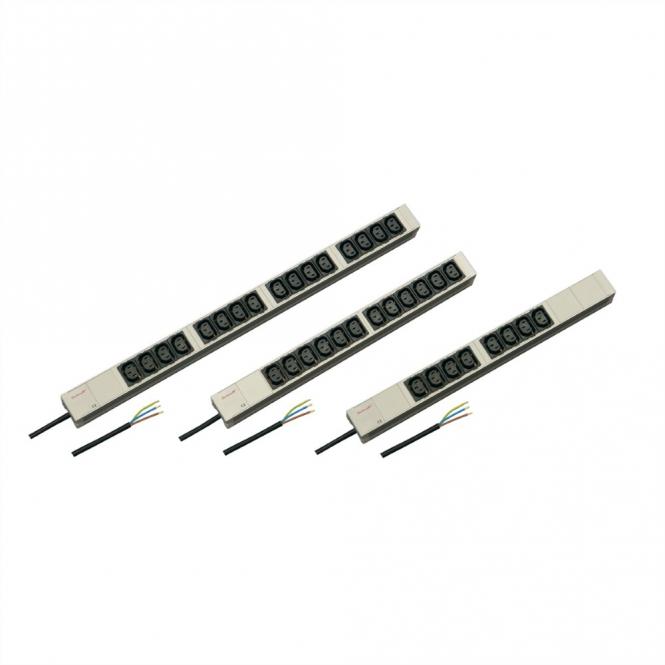 Bâtis de prises, IEC C13 avec câble de raccordement ouvert, 12x IEC C13, 19-pouces 