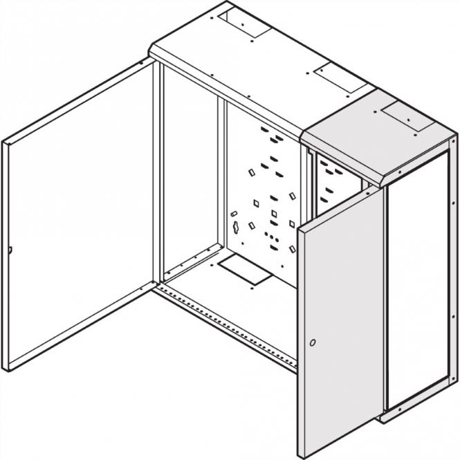 Coffret mural LAN, coffret de distribution, module côte à côte pour modulaire, 600H, 225W, 220D 
