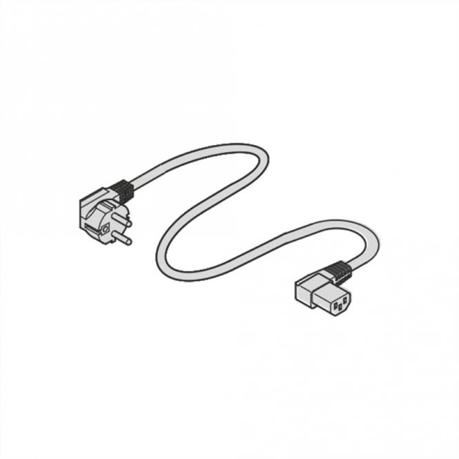 Câble secteur, 2P+T/UTE vers CEI C13-angulaire, gris 