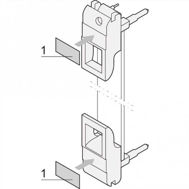 Plug-In Unit Bande d'étiquettes pour poignée IEL, IET, feuille avec 210 pièces, 19 x 9,5mm 