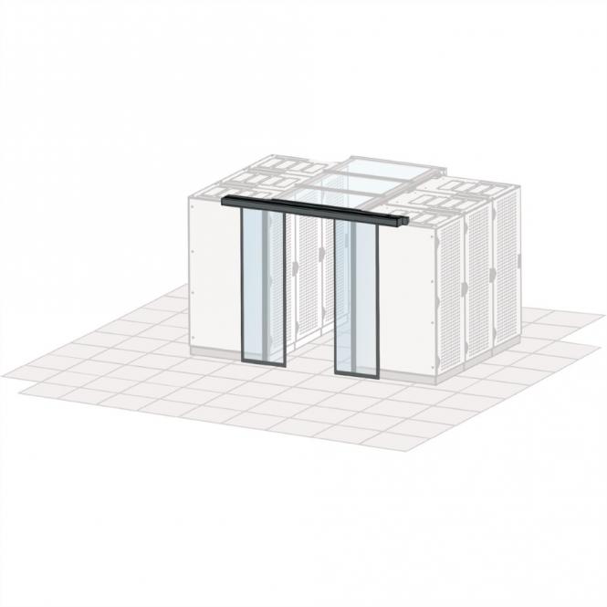 Porte coulissante manuelle de confinement d'allée, 1200W, RAL 7021 