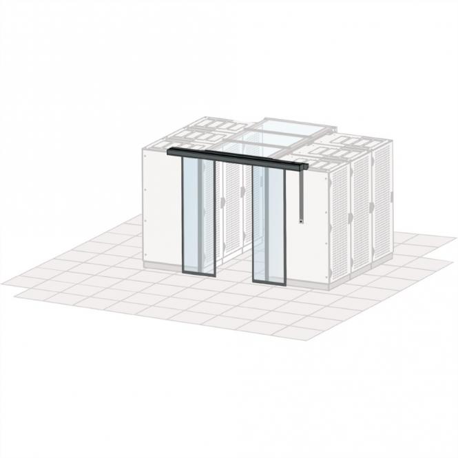 Porte coulissante automatique pour le confinement d'allée, 1200W, RAL 7021 