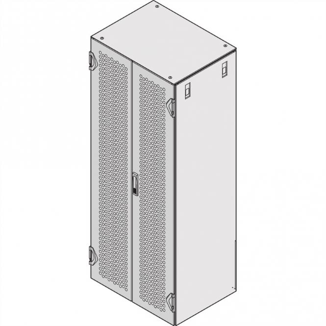 Varistar Porte en acier perforé, IP 20, verrouillage 3 points, 1200H 600W, RAL 7021 