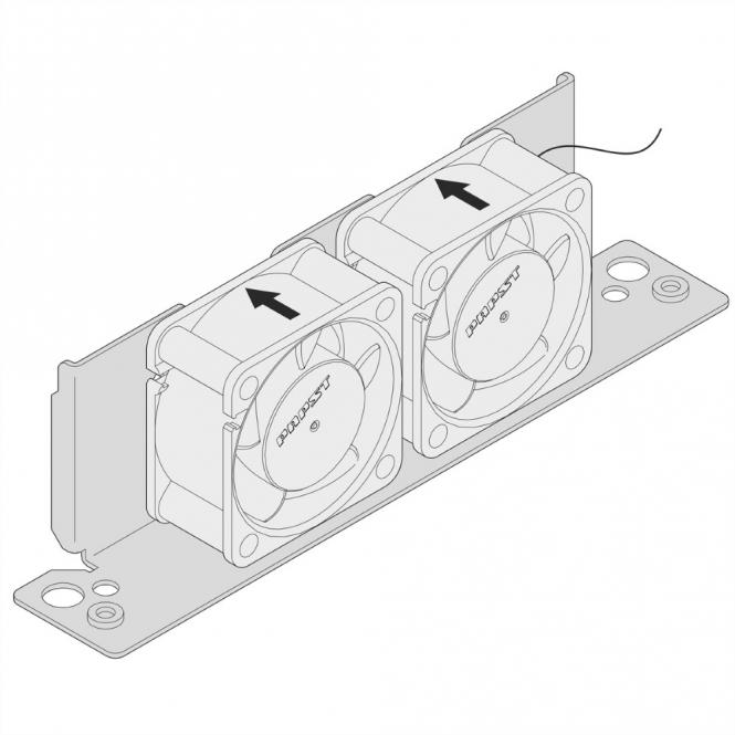 Support de ventilateur Interscale avec ventilateurs, 1 U, 221W, 221D, 3 ventilateurs (40 x 40 x 20) 