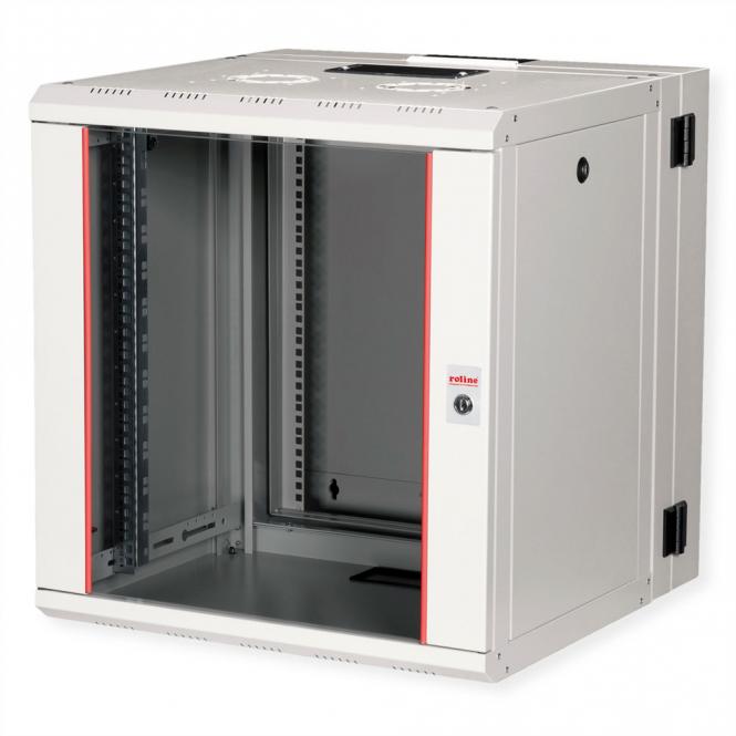 19-Zoll Wandgehäuse Pro 12 HE, 600x600 BxT zweiteilig schwenkbar grau 
