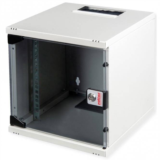 10-Zoll Wandgehäuse 6 HE, 312x300 BxT grau 