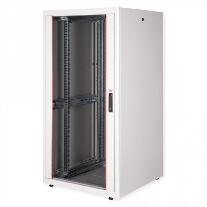 19-Zoll Netzwerkschrank Basic 32 HE, 800x800 BxT Glastür grau 