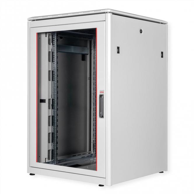 19-Zoll Netzwerkschrank Pro 22 HE, 800x800 BxT Glastür grau 