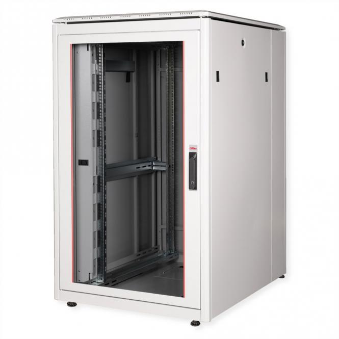 19-Zoll Netzwerkschrank Pro 26 HE, 800x1000 BxT Glastür grau 