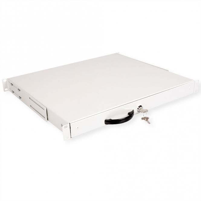 19-Zoll Tastatureinschub 1 HE, 400 T abschließbar grau 