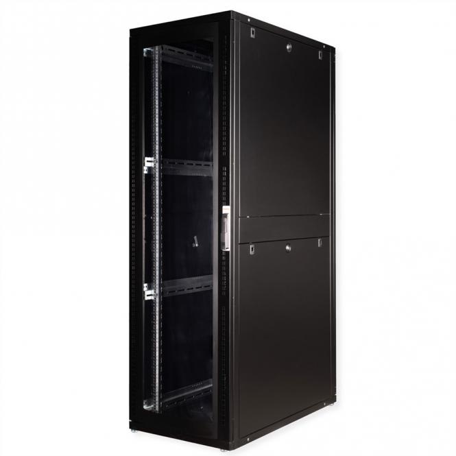19-pouces Baie serveur Pro 42U, 600x1000 LxP noir Plexiglas 
