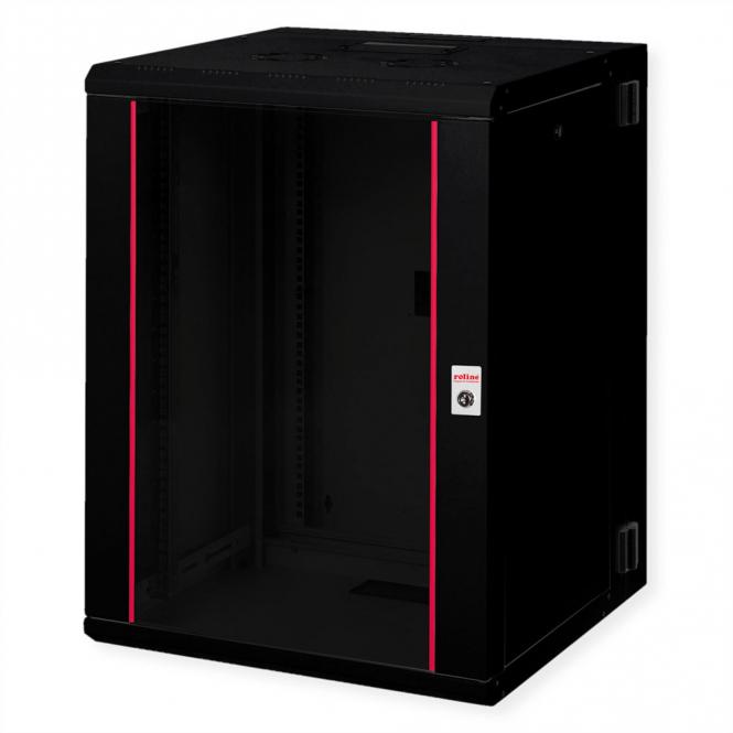 19-pouces Boîtier mural Pro 16U, 600x600 LxP pivotant en 2 parties noir 