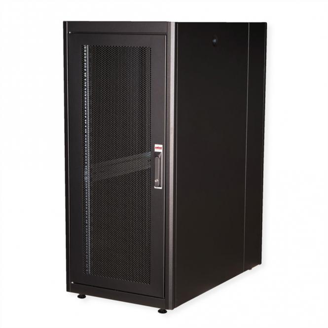 19-pouces Baie serveur Basic 26U, 600x1000 LxP Porte perforée noir 