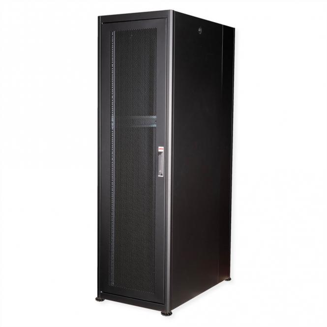19-pouces Baie serveur Basic 42U, 600x1000 LxP Porte perforée noir 