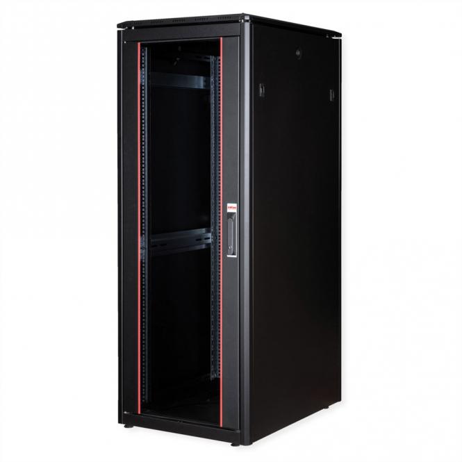 19-pouces Baie réseau Pro 32U, 600x800 LxP Porte verre noir 
