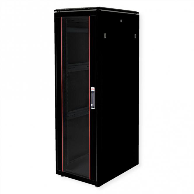 19-Zoll Netzwerkschrank Pro 36 HE, 600x800 BxT Glastür schwarz 