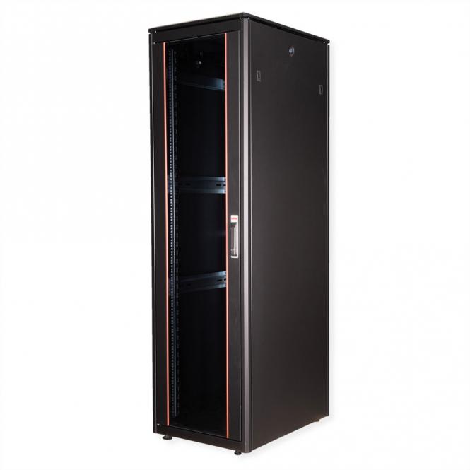 19-Zoll Netzwerkschrank Pro 42 HE, 600x800 BxT Glastür schwarz 