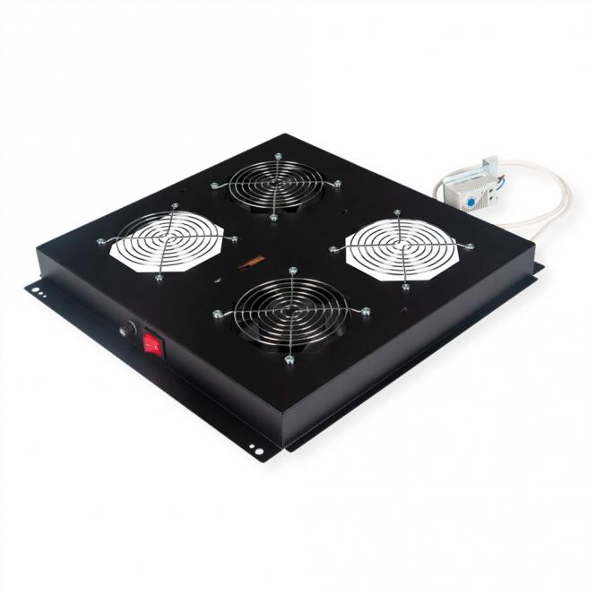 19-Zoll Dachlüftereinheit 2 Lüfter, schwarz 