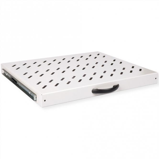 19-Zoll Fachboden 1 HE, ausziehbar 350 T 25kg grau 