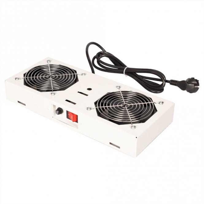 Lüftereinheit 2 Lüfter, für 19-Zoll Wandgehäuse grau 