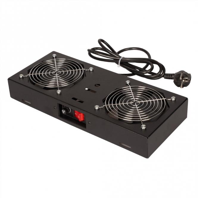 Lüftereinheit 2 Lüfter, für 19-Zoll Wandgehäuse schwarz 