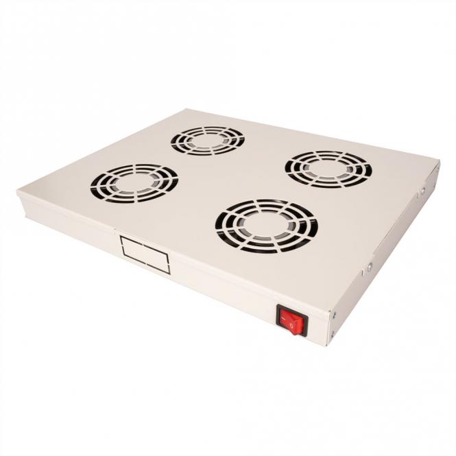 19-Zoll Lüftereinheit 4 Lüfter, ON/OFF grau 