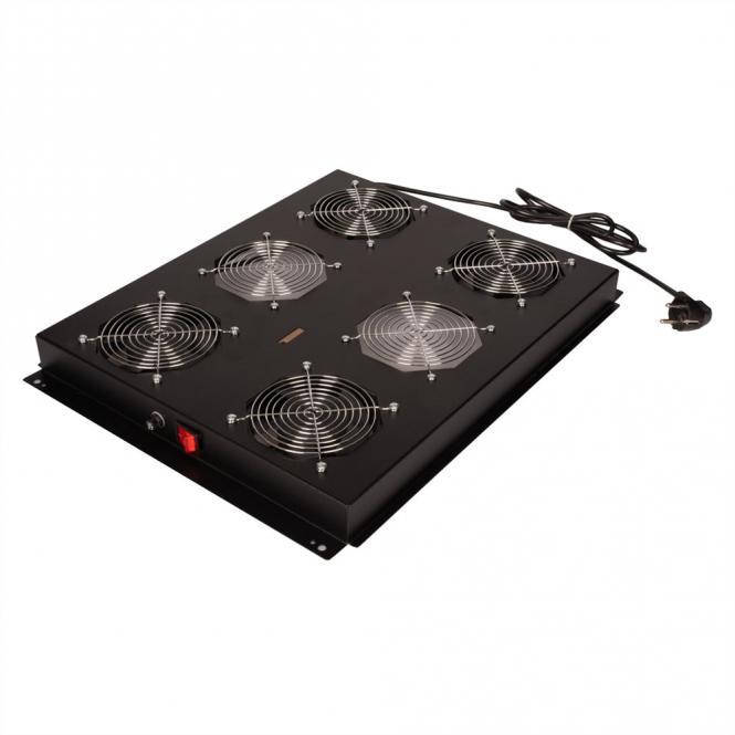 19-pouces Unité de ventilation de toit, 4 ventilateurs, ON/OFF, pour baie serveur par serie, noir 