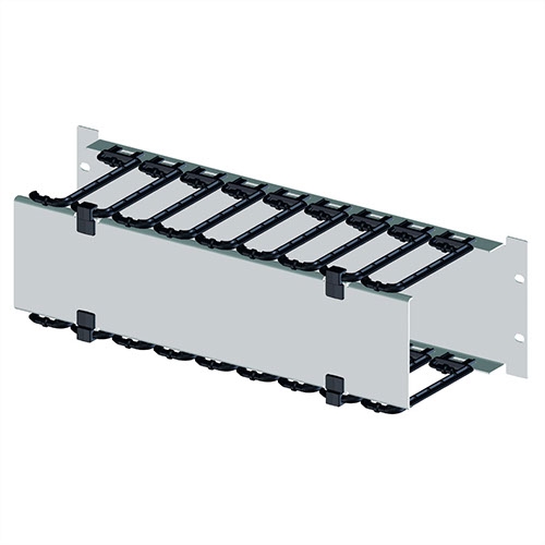 19-Zoll-Kabelmanager, 2 HE, mit klappbarer Blende 