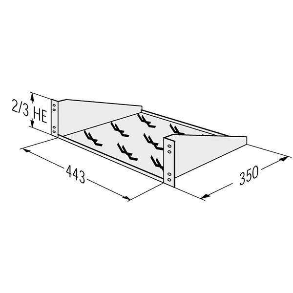 Fachboden, 2 HE, (BxT) 425x350mm, max. 12kg 