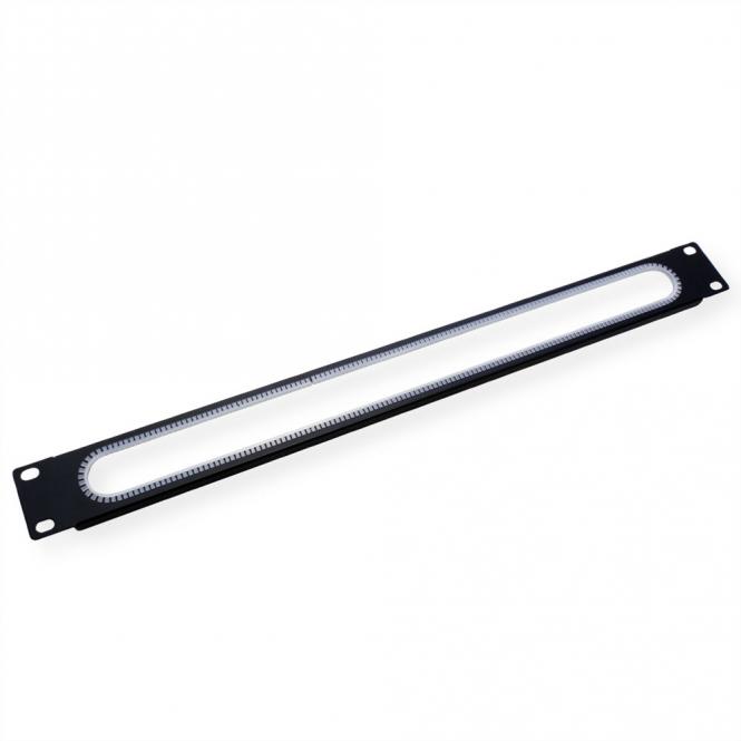 19-Zoll-Kabeldurchführung 1 HE, mit Kantenschutz, schwarz 