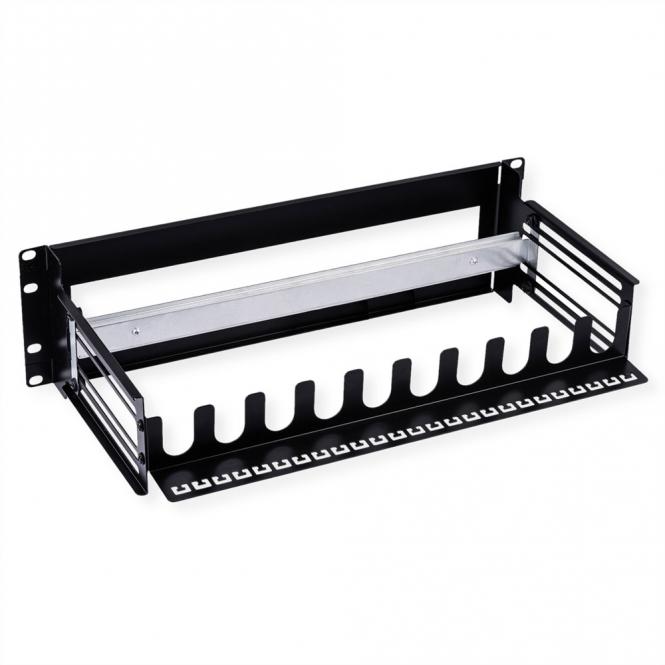Cadre de support 19-pouces pour appareils montés sur rail DIN, 3U, noir 