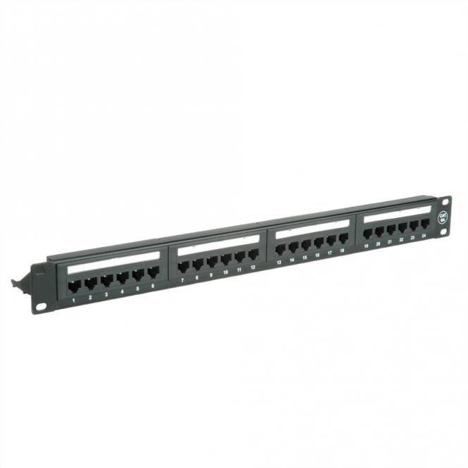 Kat.6A 19-Zoll-Patchpanel, 24 P, ungeschirmt, schwarz 