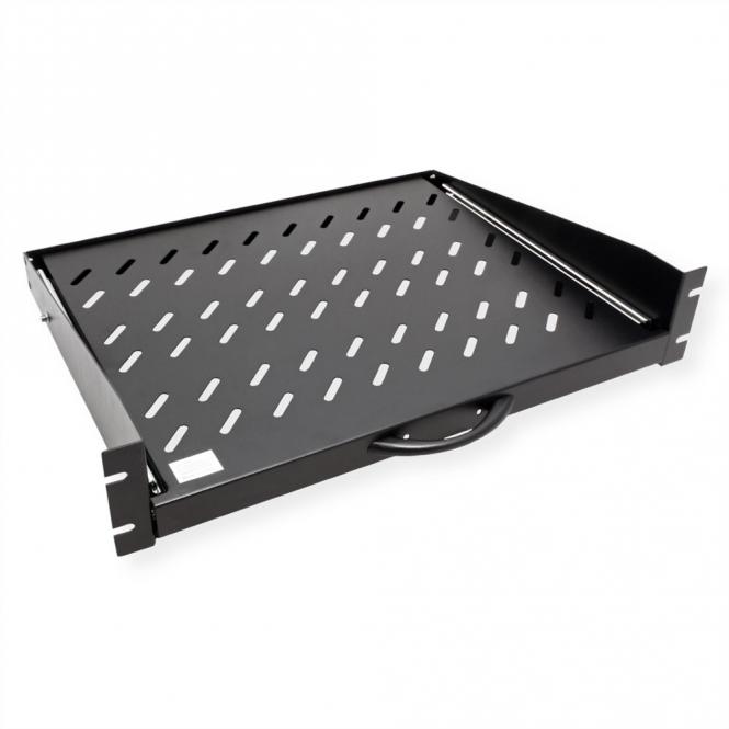 19-Zoll-Fachboden ausziehbar, 2 HE, 404 x 350mm, 30kg Traglast 