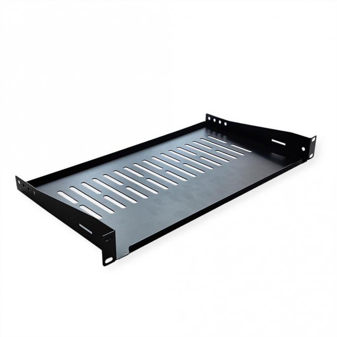19-Zoll-Geräteträger 1 HE, T: 250mm, max. 10kg, U-Form, schwarz 