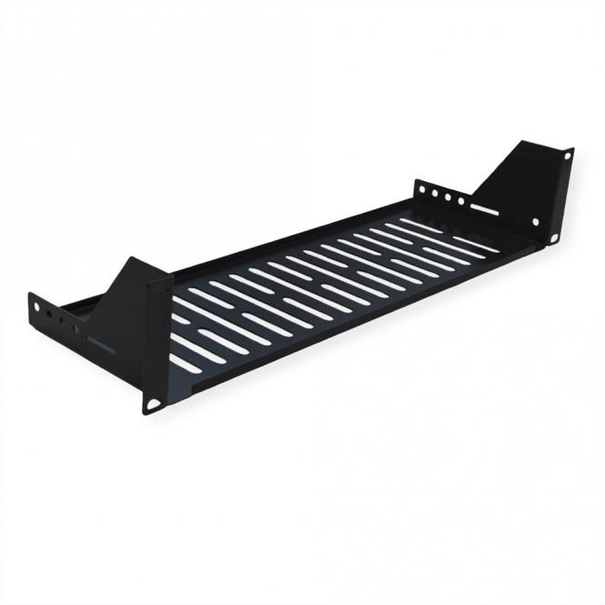 19-Zoll-Geräteträger 2 HE, T: 150mm, max. 15kg, U-Form, schwarz 