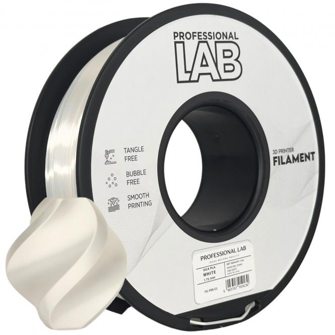 Silk PLA weiß, Prof. Lab, Weiß 