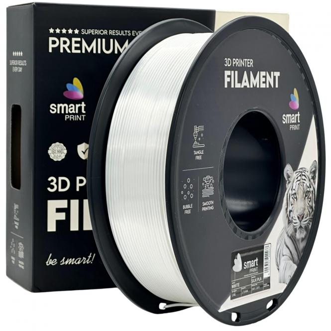 Silk PLA weiß, Smart Print, Weiß 