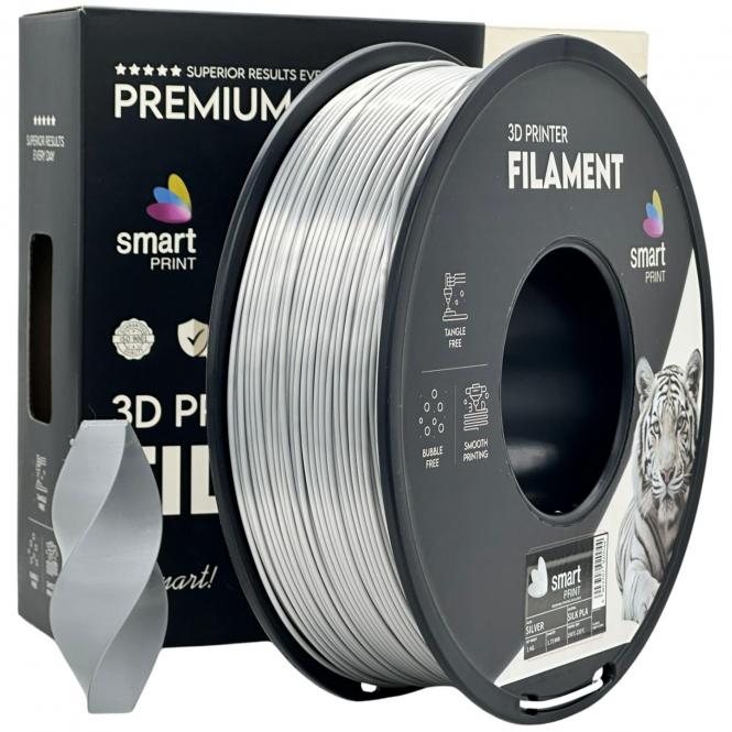 Silk PLA Silber, Smart Print, Cool Gray 3 C 