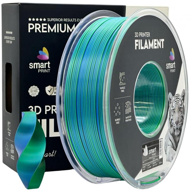 Silk PLA Tri Color « Oceans Embrace », Smart Print, 2727 C, 343 C 
