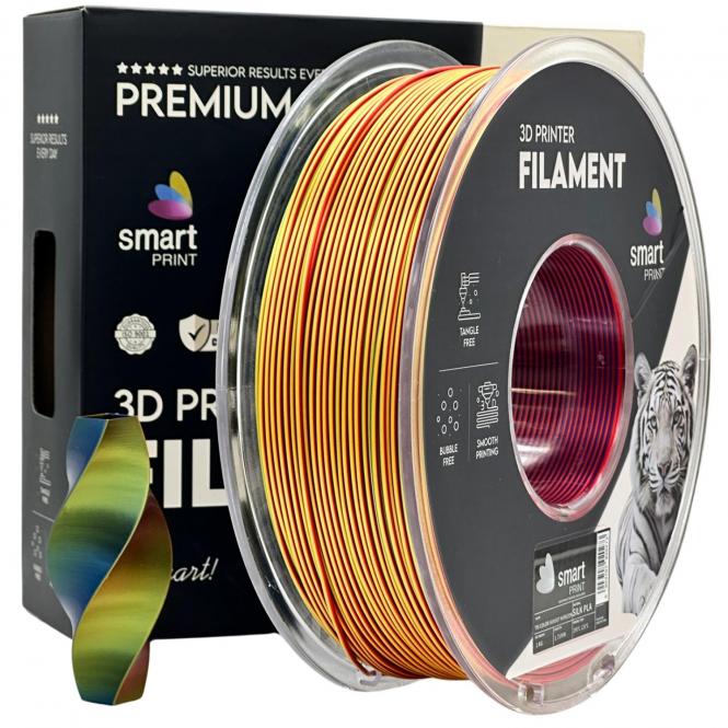 Silk PLA Tri Color Sunset Horizon, Smart Print, 200°C, 7408°C, 2717°C 