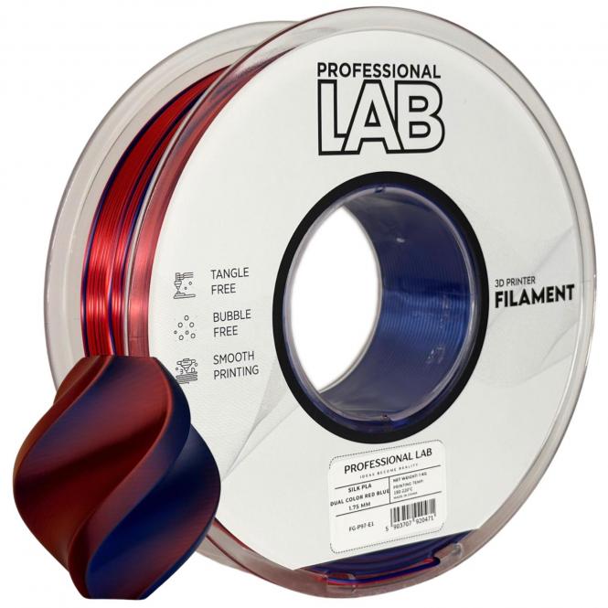 PLA Silk bicolore rouge-bleu, Prof. Lab, 186°C, 300°C 