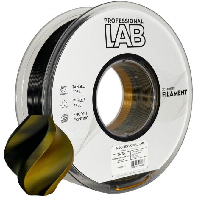 Silk PLA bicolore noir-or, Prof. Lab, Noir C, 116 C 