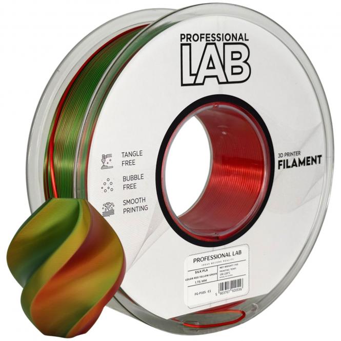PLA Silk tricolore rouge-jaune-vert, Prof. Lab, 371 C, 7623 C, 1235 C 