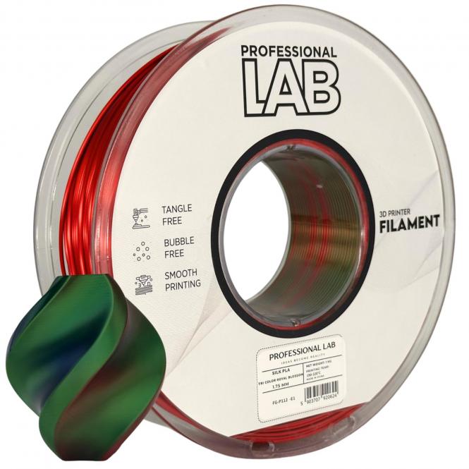 Silk PLA Tri Color Royal Blossom, Prof. Lab, 220°C, 646°C, 339°C 