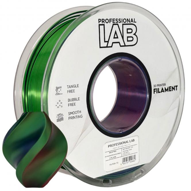 PLA Silk tricolore (rouge, bleu, vert), Prof. Lab, 186°C, 300°C, 354°C 