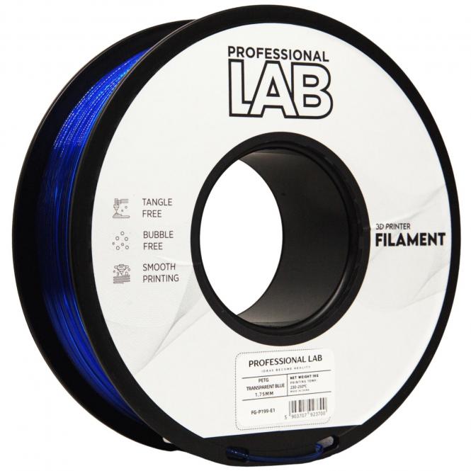 PETG bleu transparent, Prof. Lab, 300°C 