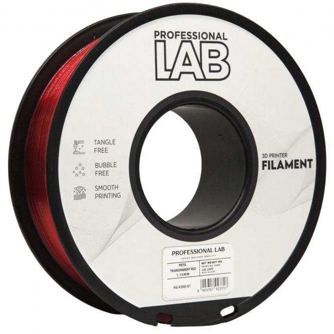 PETG rouge transparent, Prof. Lab, 186°C 